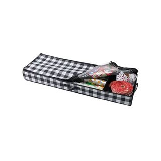Checkered black and white Huntington Home Ornament or Gift Wrap Storage