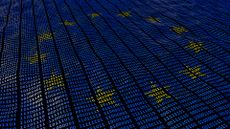 GDPR depicted by binary code in a European flag formation