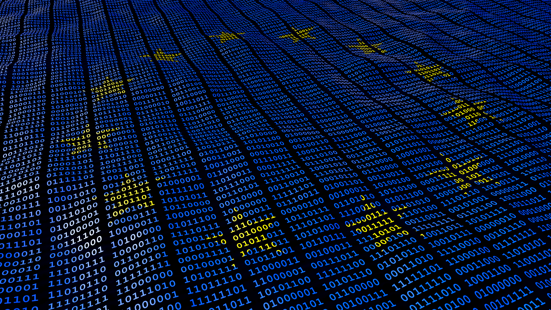 GDPR depicted by binary code in a European flag formation