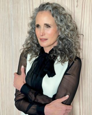 Andie MacDowell with long bob