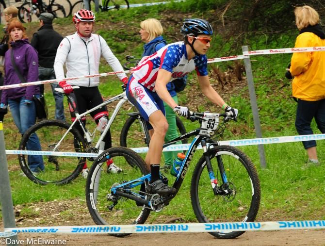 Neilson Powless (USA) at the bottom of the first descent