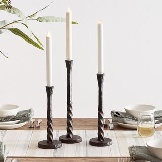 Easton Forged-Iron Taper Candleholder