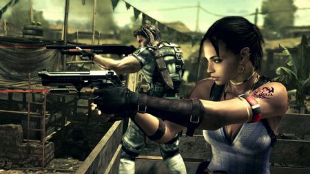 Chris and Shiva take aim in Resident Evil 5