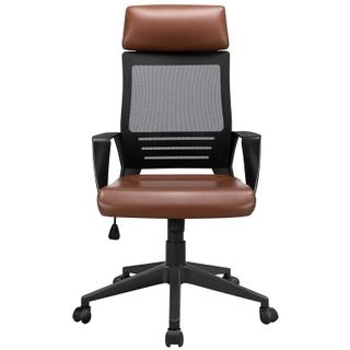 Yaheetech ergonomic office mesh chair brown