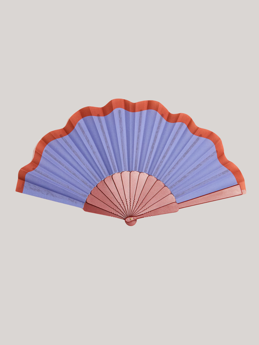 A scalloped purple folding fan with an orange hem from H&amp;amp;M