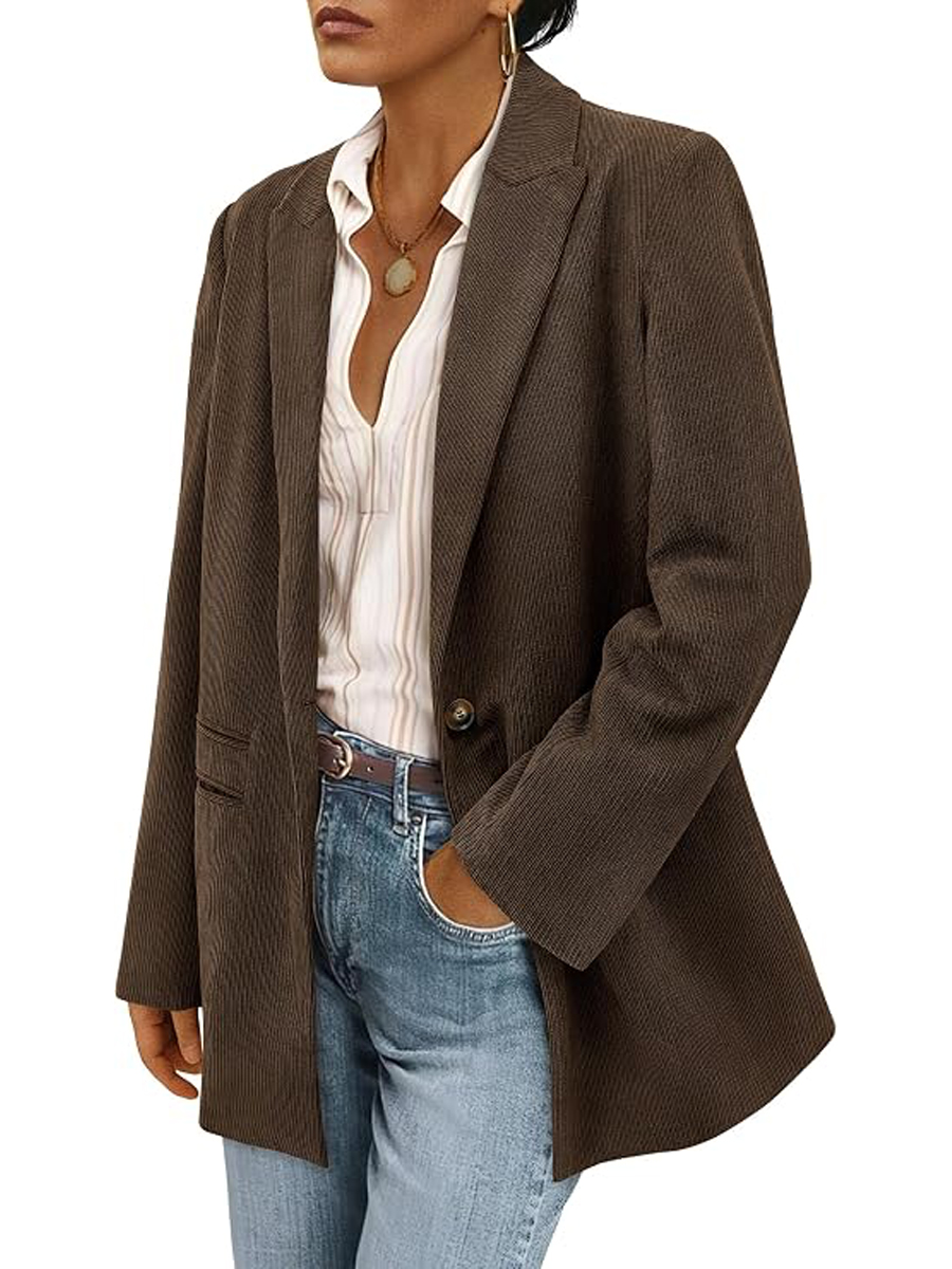 PRETTYGARDEN, Winter Corduroy Blazers Jackets