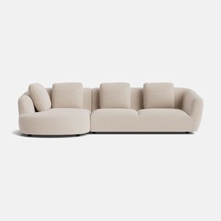 Euston Textured Luxe Chenille Left Corner Sofa - Shell Beige