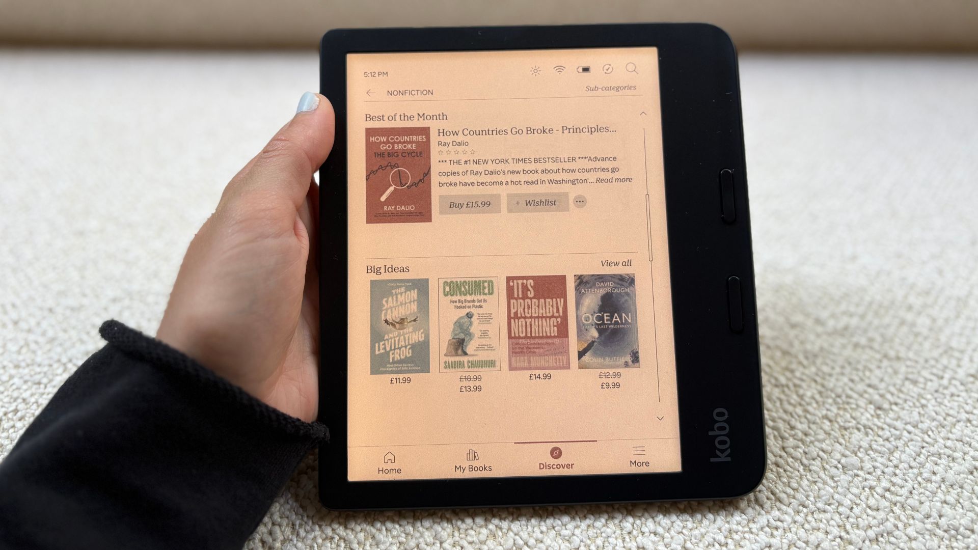 Buying a book on the Kobo Libra Colour