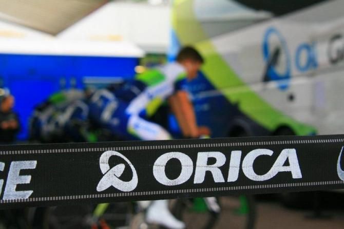 Riders from Orica GreenEdge get ready for the TT