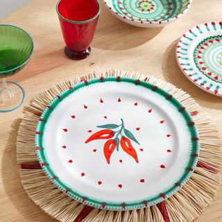 Aquazzura Casa Chilli Set of Two Porcelain Dinner Plates