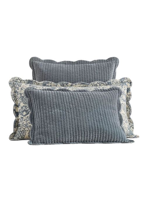 Velvet Scallop Edge Reversible Pillows