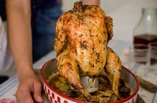 Beer can chicken