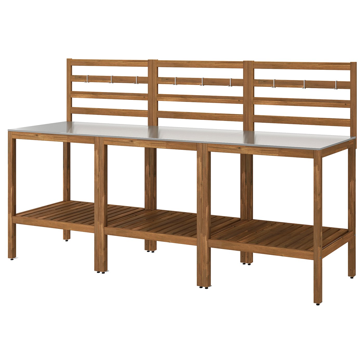 N&amp;Auml;mmar&amp;Ouml; Outdoor Kitchen - Light Brown Stained/stainless Steel 240x62 Cm