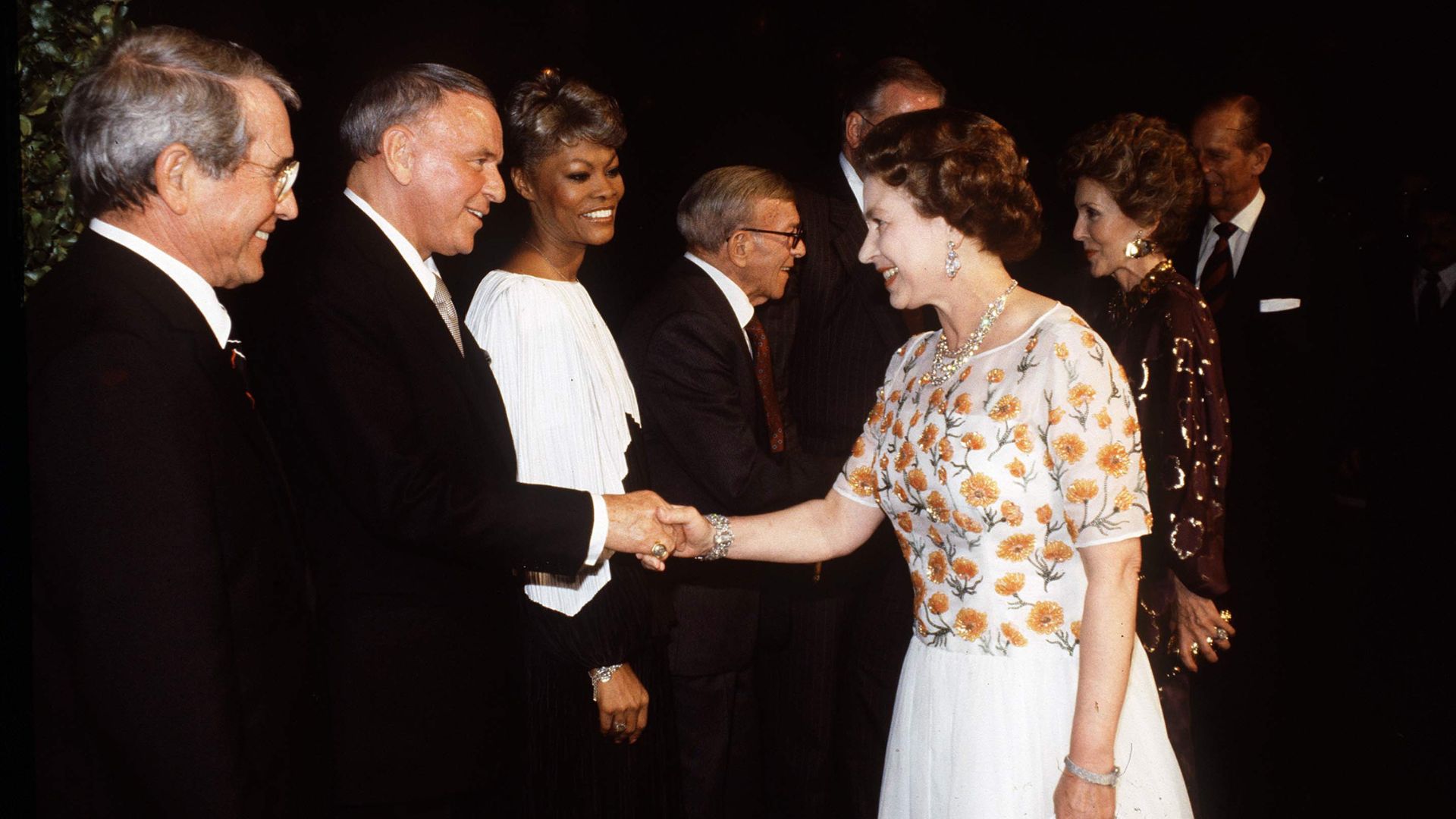 Queen Elizabeth II meeting Frank Sinatra
