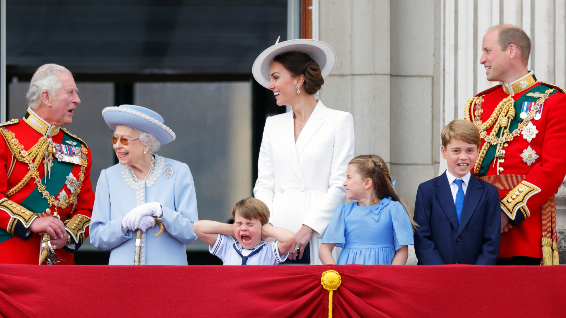 King Charles joins Queen Elizabeth II, Kate Middleton, and Prince William on the Buckingham Palace balcony