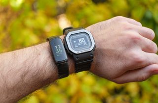 Fitbit Inspire 3 on the same wrist as a G-Shock Move