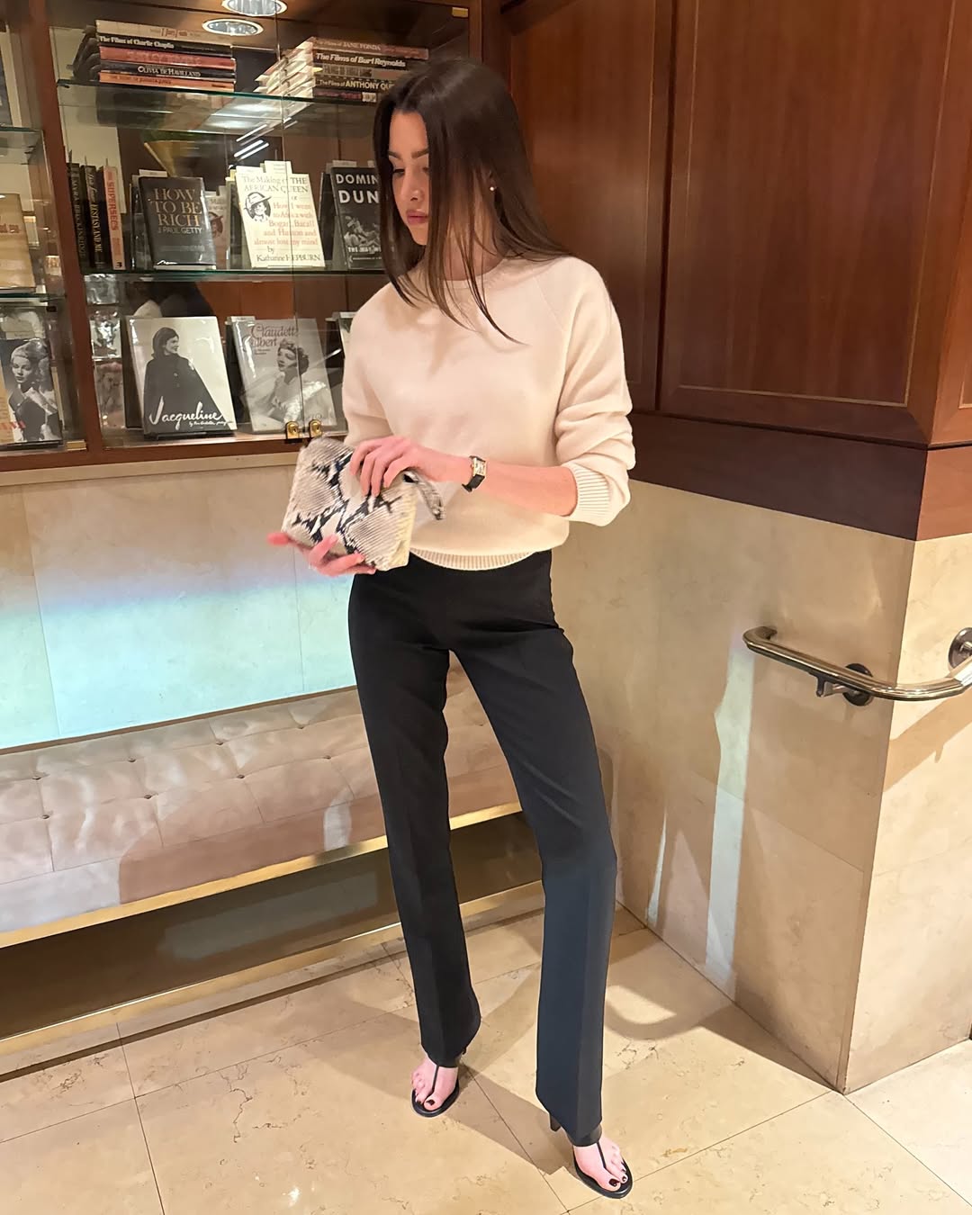 Anna Porte in tights and thongs