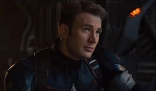 Chris Evans dressed as Captain America.