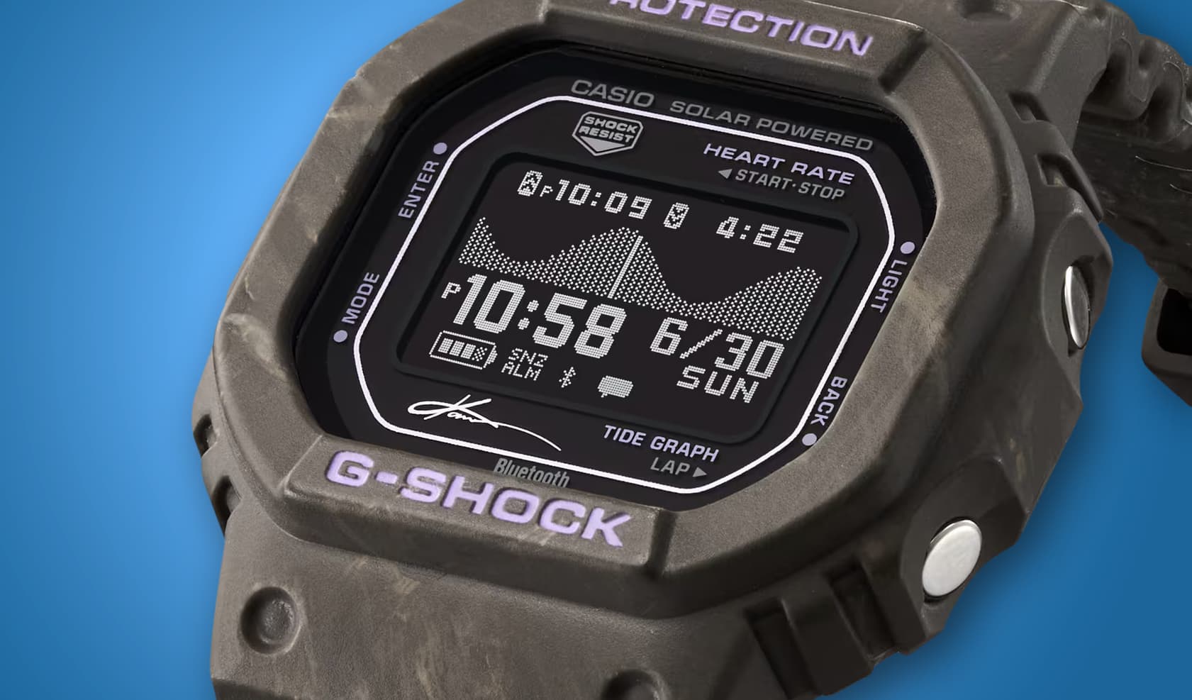 The Casio GBX-H5600KI-5 Kanoa Igarashi smartwatch.
