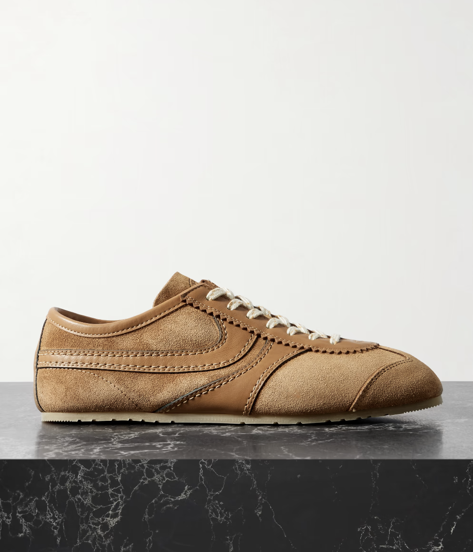 DRIES VAN NOTEN, Leather-Trimmed Suede Sneakers