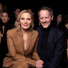 Kim Cattrall and Russell Thomas at Paris Fashion Week in 2025
