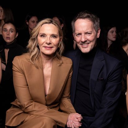 Kim Cattrall and Russell Thomas at Paris Fashion Week in 2025