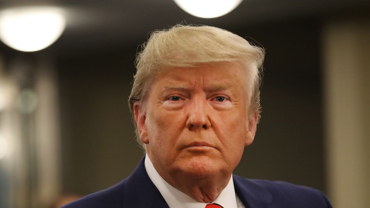 NEW YORK, NY - SEPTEMBER 24: U.S. President Donald Trump speaks to the media at the United Nations (U.N.) General Assembly on September 24, 2019 in New York City. World leaders are gathered for the 74th session of the UN amid a warning by Secretary-General Antonio Guterres in his address yesterday of the looming risk of a world splitting between the two largest economies - the U.S. and China. 