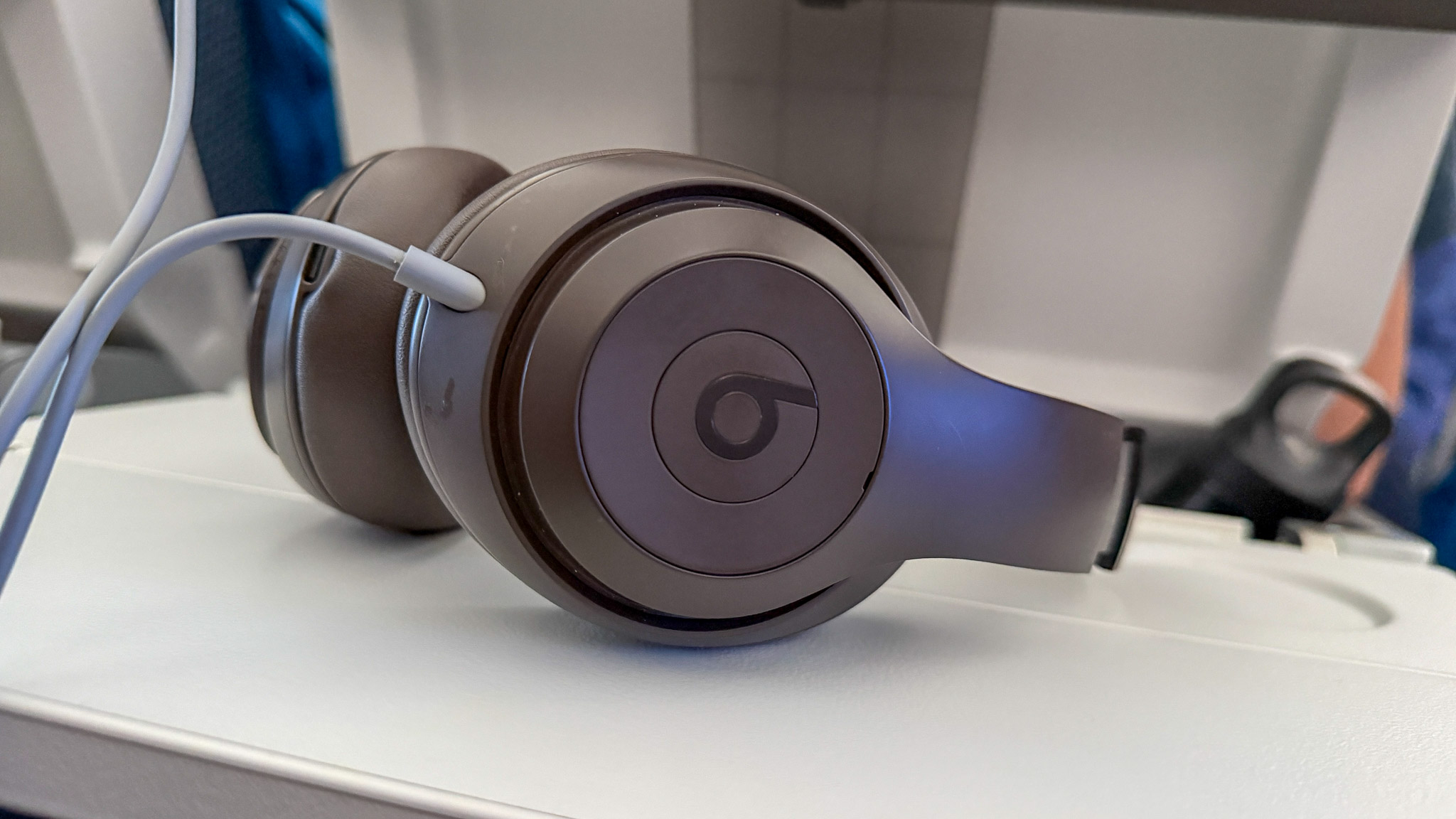 Beats Studio Pro used on an airplane