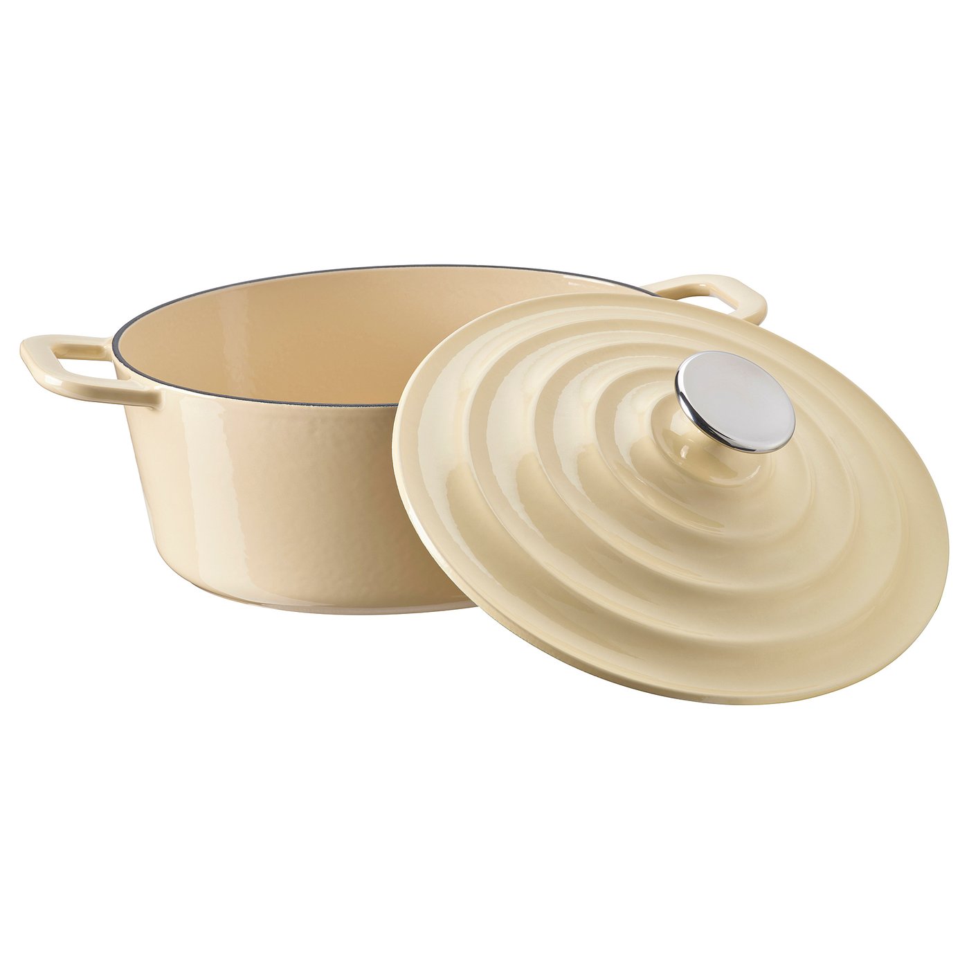 Vardagen Casserole With Lid - Enamelled Cast Iron Light Yellow 4 L
