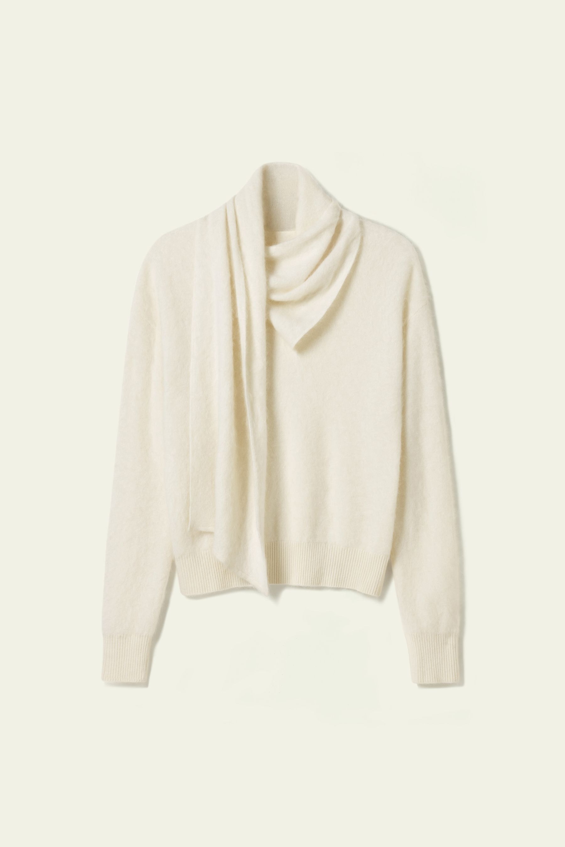 LILYSILK, Draped Scarf Brushed Cashmere Sweater