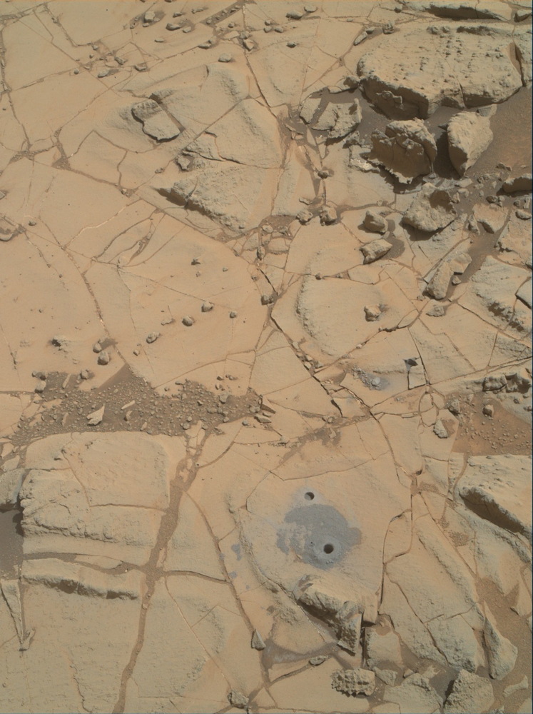 Curiosity Rover Sample Hole in Mojave 2 Target