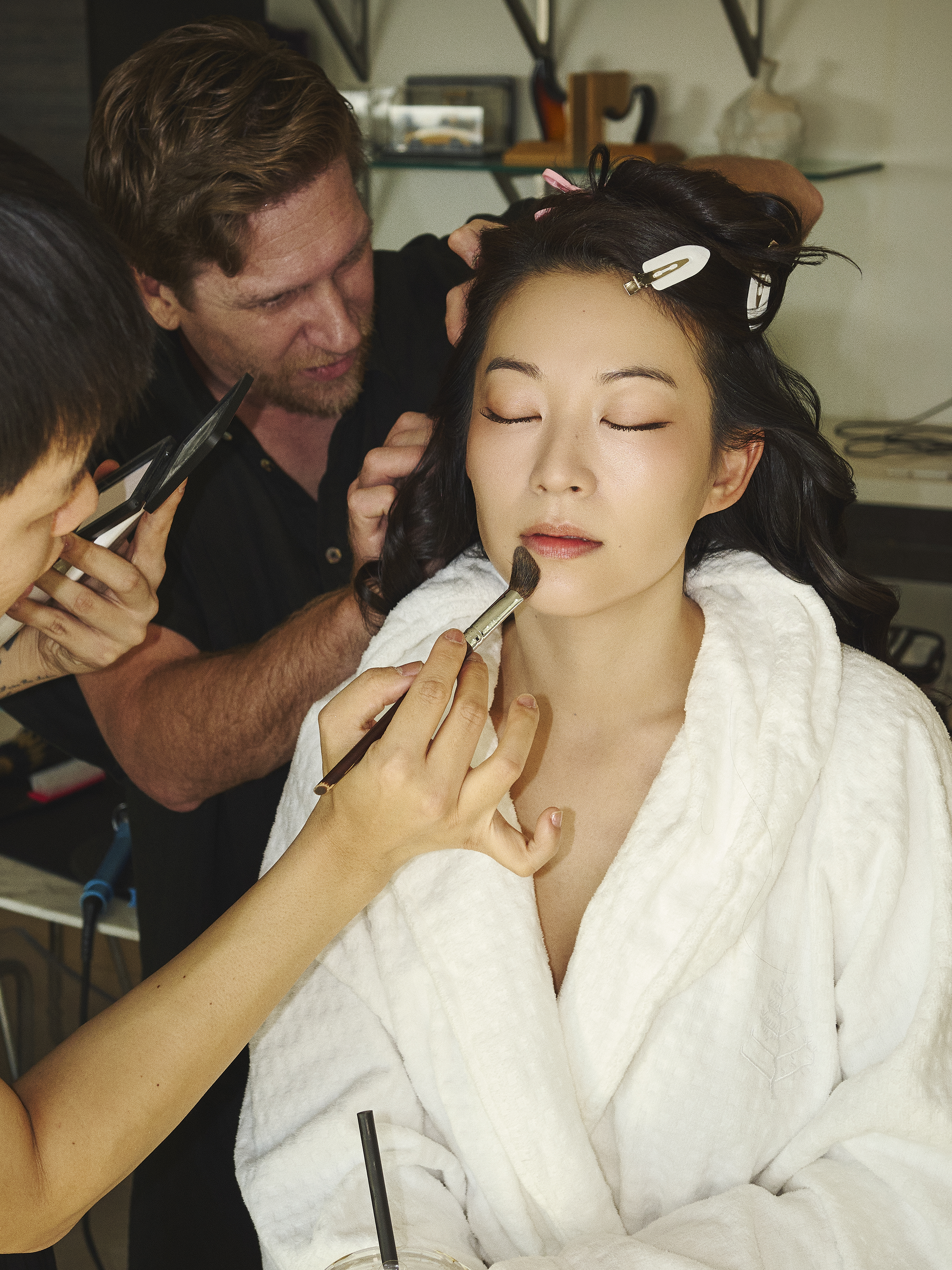 Arden Cho gets ready for the 2026 Oscars red carpet photos