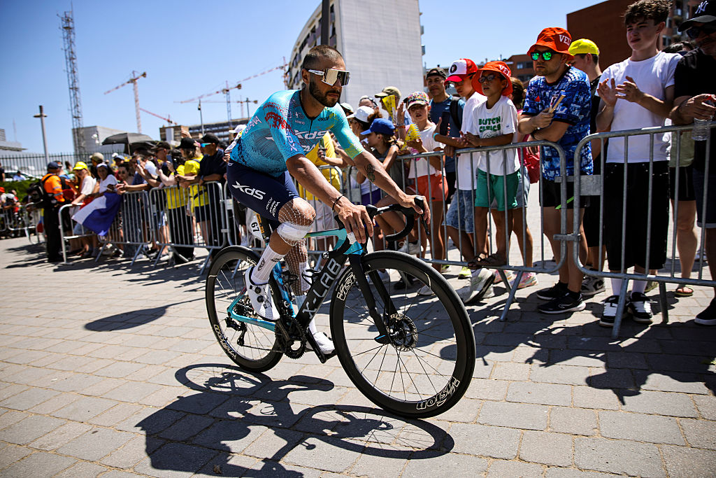 Simone Velasco of the XDS Astana Team competes during Stage 2