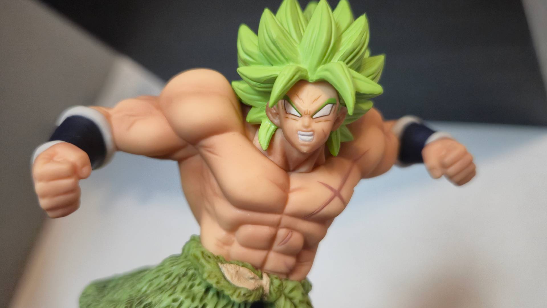 Photo by Rosalie Newcombe of a close-up of Broly from the Dragon Ball Sparking Zero Collector&#039;s Edition.