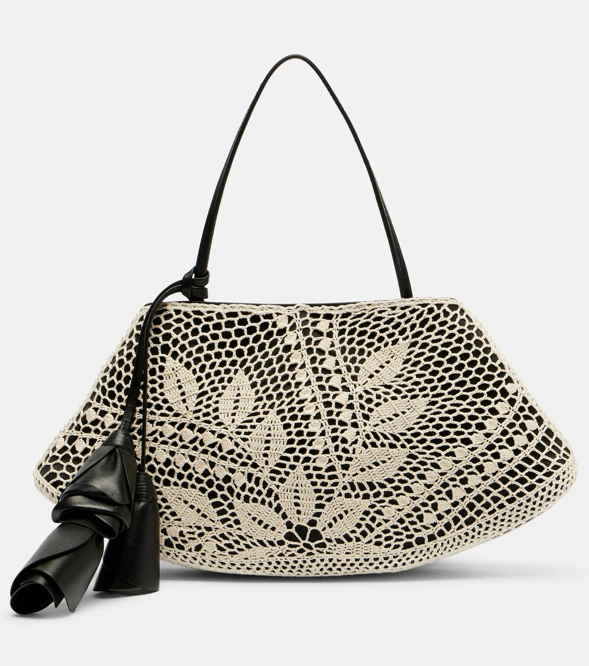 Magda Butrym, Maya Small crochet leather-trimmed shoulder bag