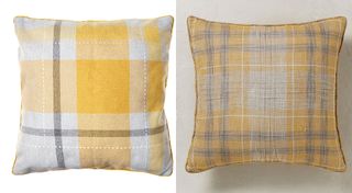 Next and B&M checked cushions