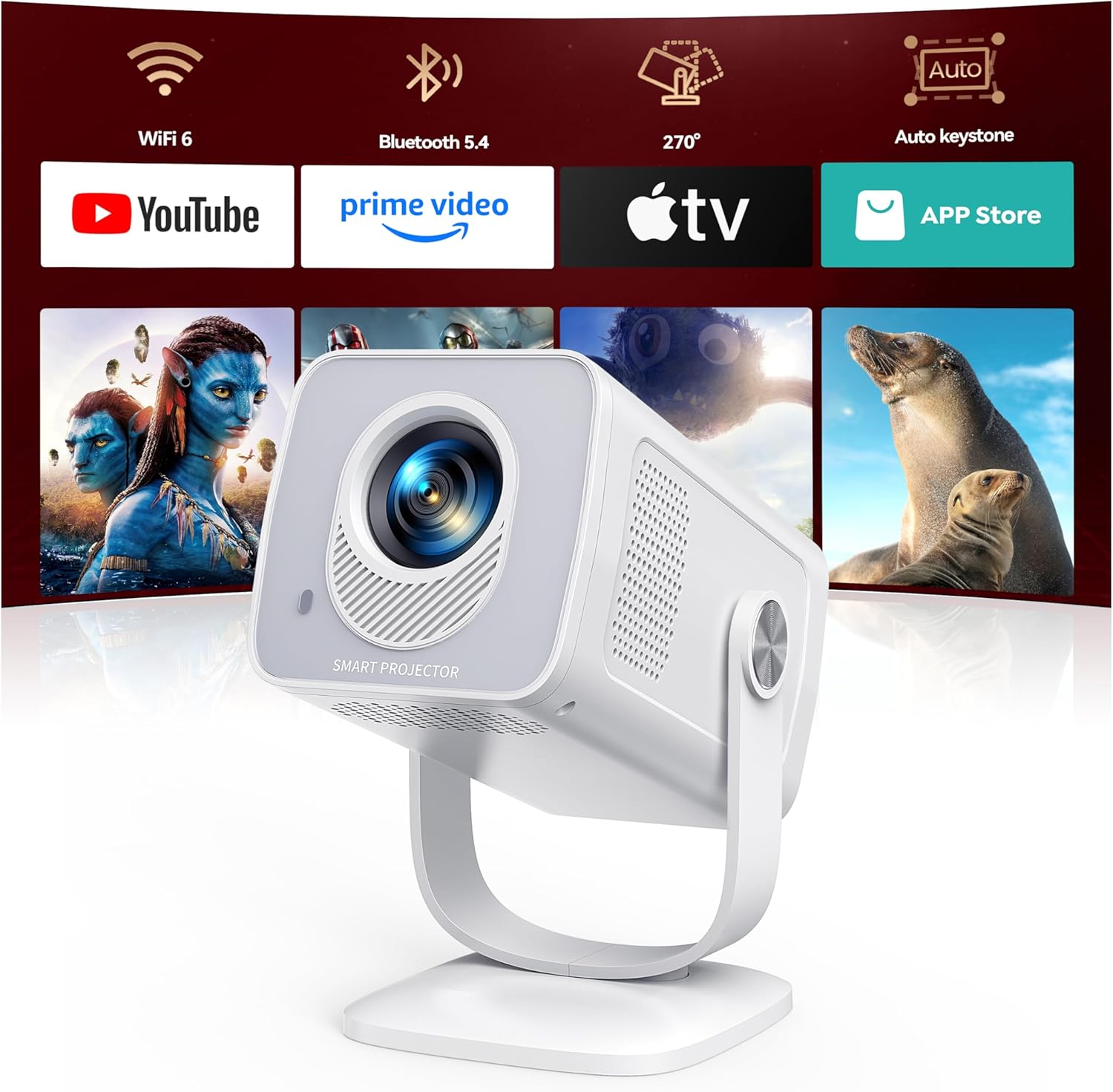 Amazon, TOPTRO Mini Projector 1080P 4K Supported