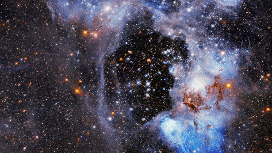 A Hubble Space Telescope image of a nebula called N44.