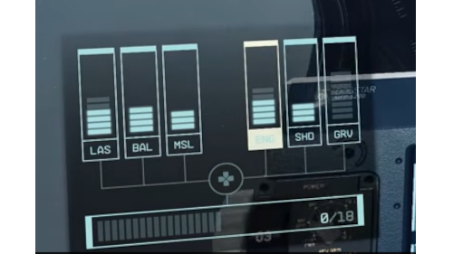 A ship power display in Starfield