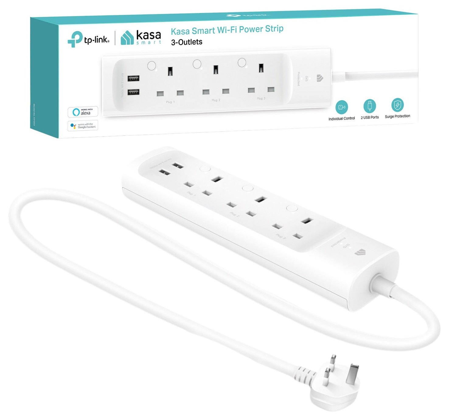 Tp-Link Kp303 Kasa Wi-Fi Smart Plug Extension Cable