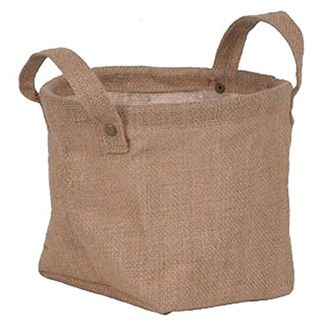 Round Burlap Planter Bag With Liner and Handles for 6.5