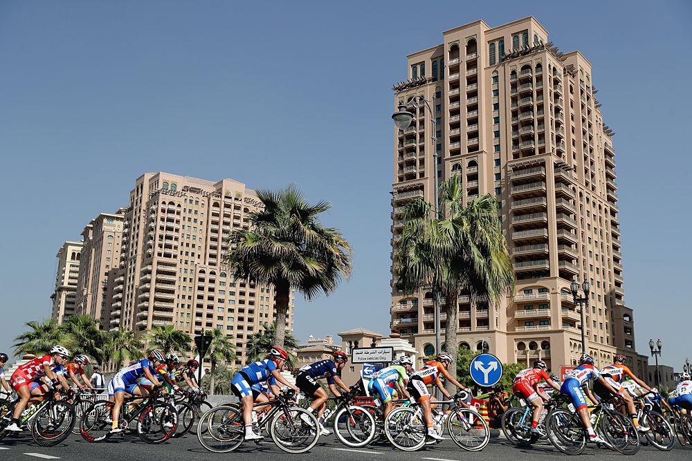 The women's road race in Doha, Qatar