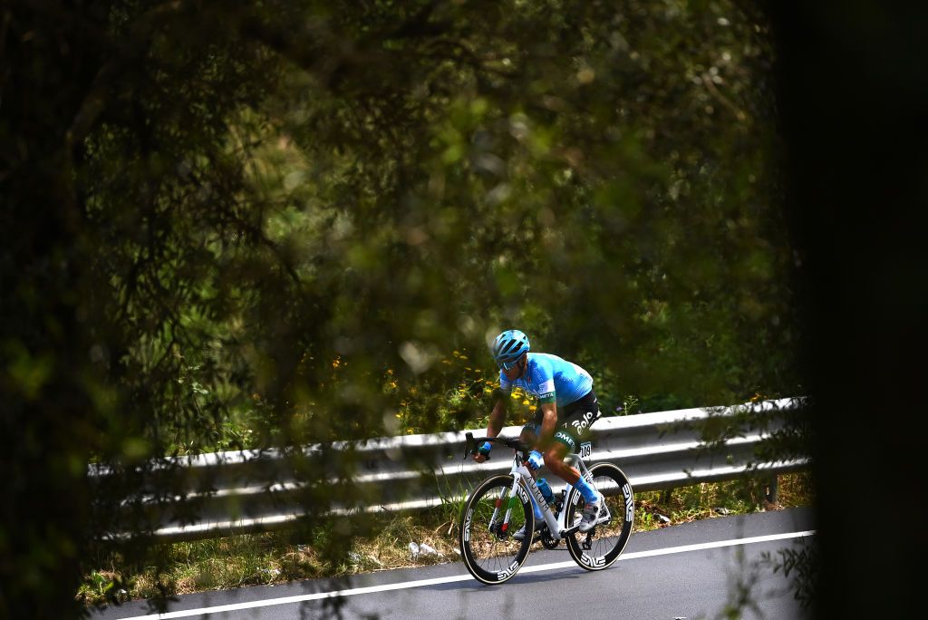 SCALEA ITALY MAY 12 Diego Rosa of Italy and EoloKometa Cycling Team competes in the breakaway during the 105th Giro dItalia 2022 Stage 6 a 192km stage from Palmi to Scalea Giro WorldTour on May 12 2022 in Scalea Italy Photo by Tim de WaeleGetty Images