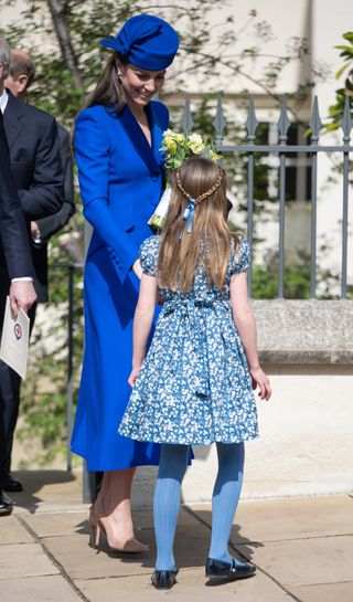 Kate Middleton and Princess Charlotte at Easter Service 2023