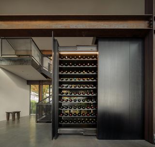 large pull out full wine rack inside house