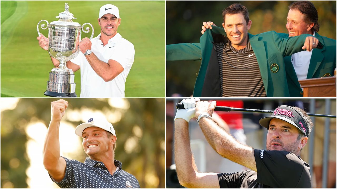 Images of Brooks Koepka, Charl Schwartzel, Bubba Watson and Bryson DeChambeau