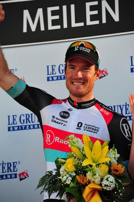 Gregory Rast on the podium