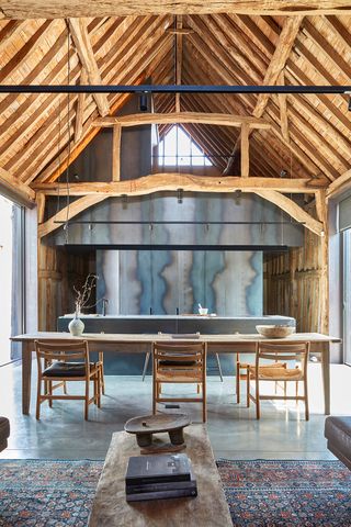 double height kitchen diner in barn conversion