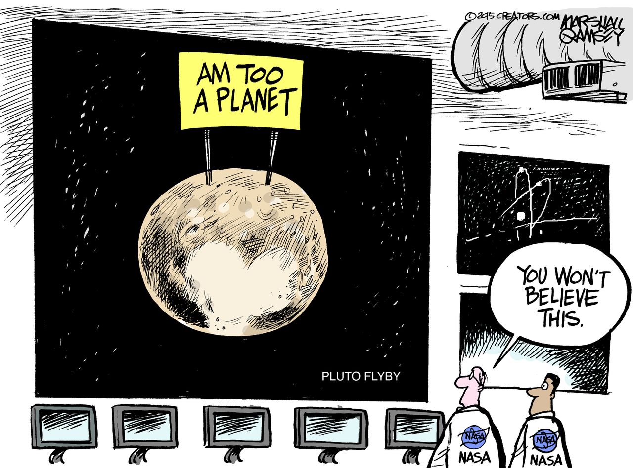 Editorial cartoon Space Pluto