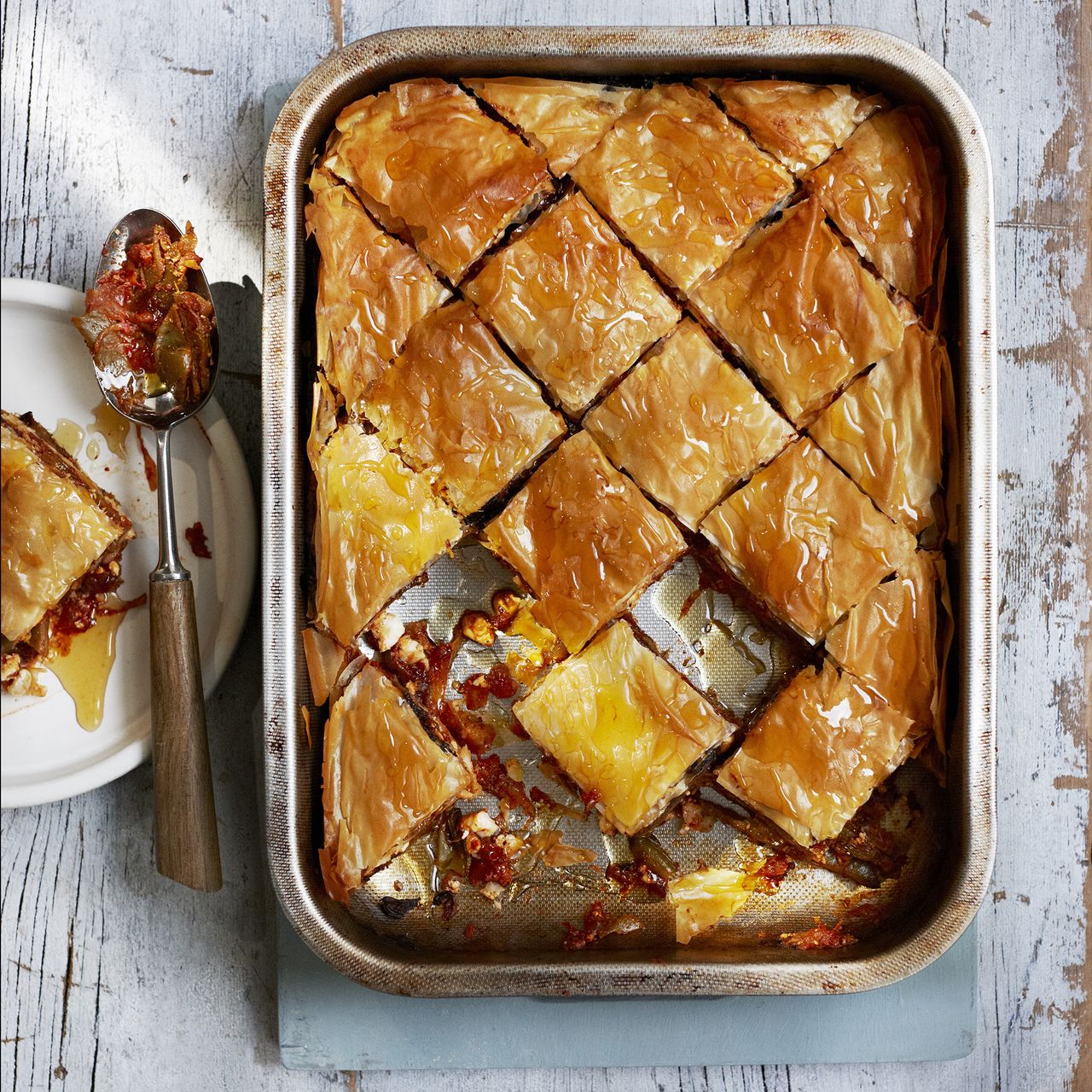 Tomato and Runner Bean Baklava photo